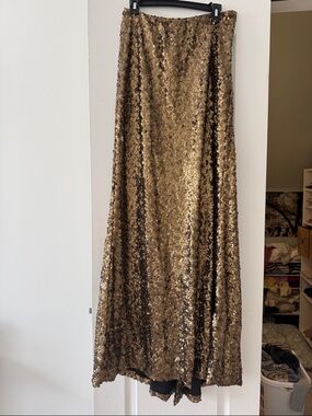 Nasty Gal Gold Sequin Maxi Skirt